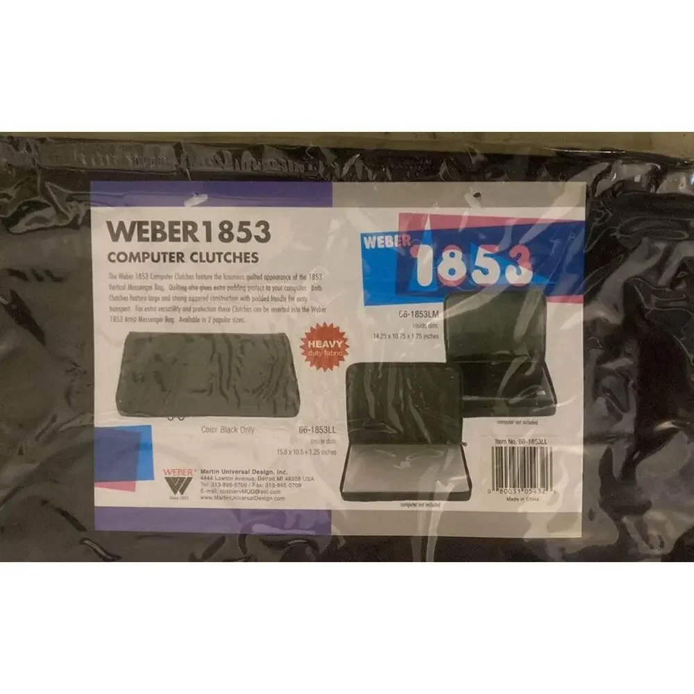 Weber Laptop Computer Case Cover Clutch Padded Black 15.5 X 10.5